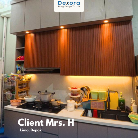 Kitchen set minimalis dengan WPC