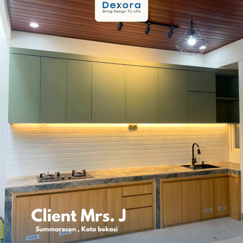 Kitchen Set Perpaduan HPL Sea Salt dan Chocolate